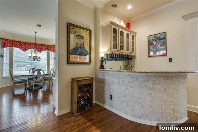 Unique wine nook and tasting area with a stylish curved bar, perfect for sophisticated entertaining