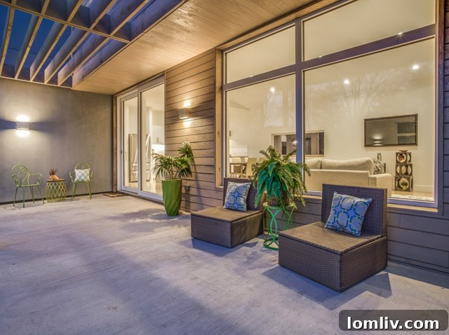 Side view of the Passive House, emphasizing privacy and thoughtful design