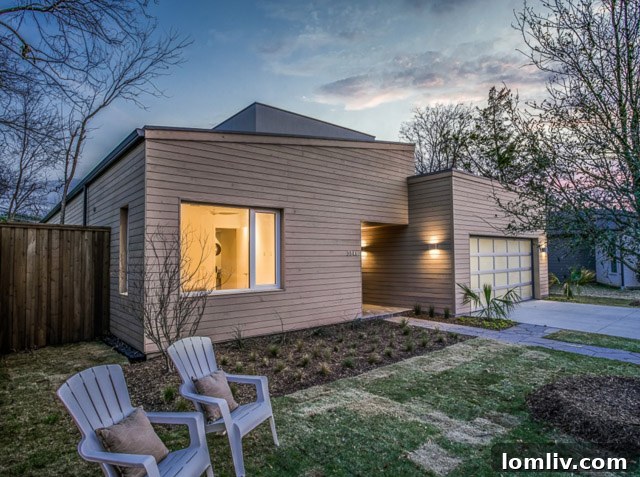 Modern kitchen with island and high-end appliances in a Dallas Passive House