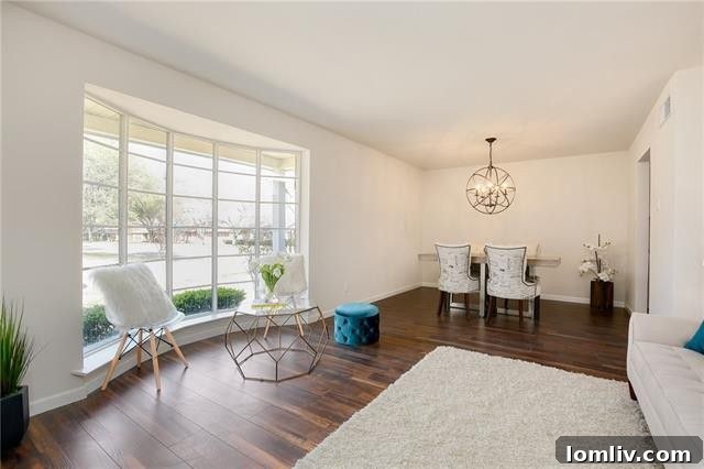Contemporary Living Room with Laminate Flooring