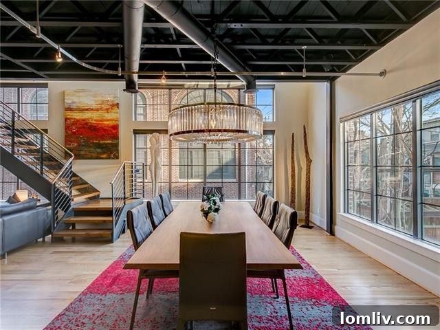 Modern Townhome Interior with High Ceilings