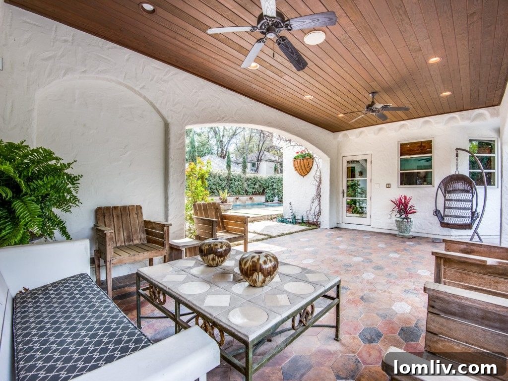 Resort-Style Pool and Loggia in Backyard