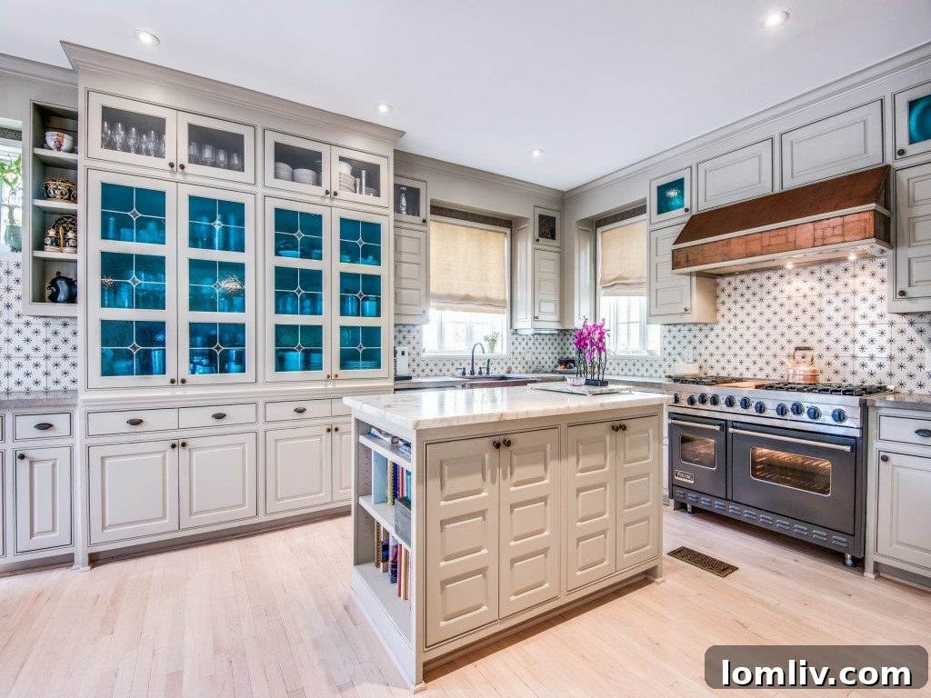 Gourmet Kitchen with Marble and Copper Accents