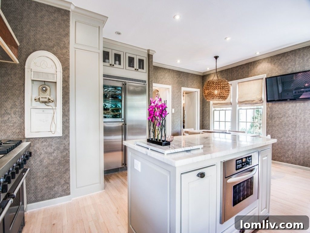 Dining Area with Designer Wallpaper