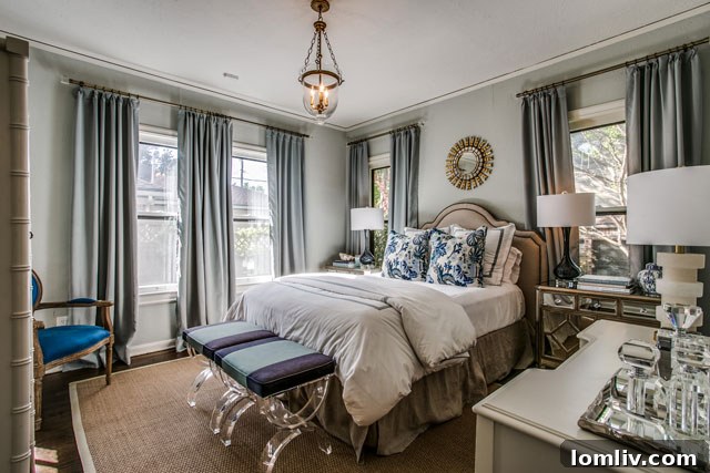Hollywood Heights Tudor: A Designer's Vision Realized 24 A second bedroom or guest room in the renovated 707 Cordova, offering comfort and style.