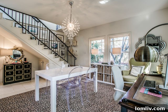 Upstairs area of the guest cottage, ideal as a private bedroom or dedicated office space.