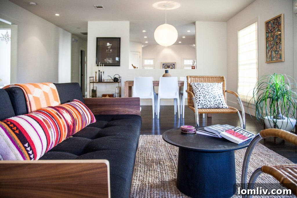 Modern interior design of Hollywood Heights bungalow living room