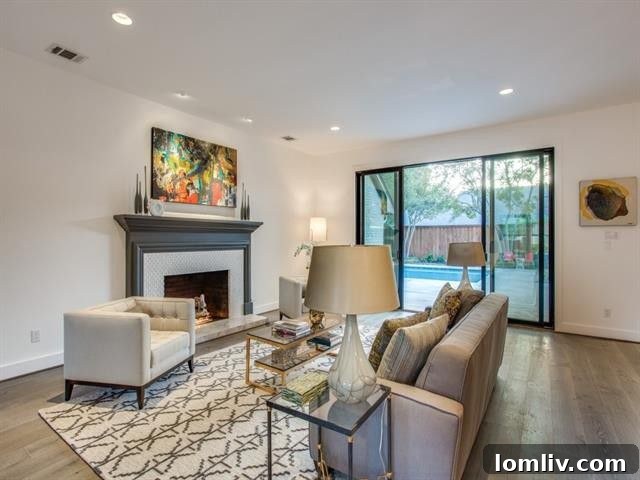 A glimpse into the modern, elegantly designed interior of the renovated Forest Place residence