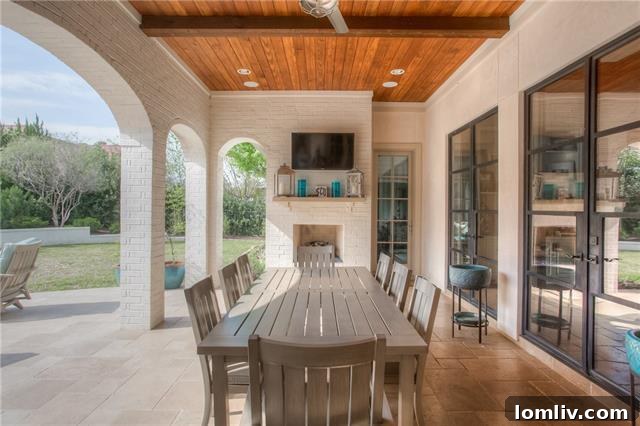 Outdoor Kitchen and Fireplace on Terrace