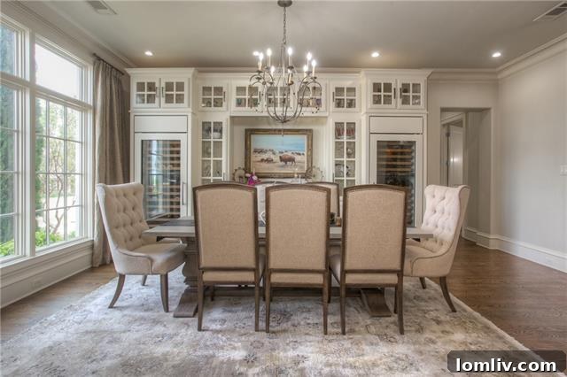 Elegant Dining Room with Wine Refrigerators