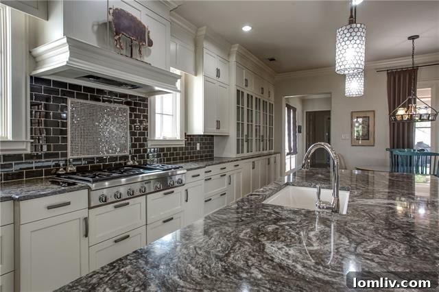 Gourmet Kitchen with Black and White Granite