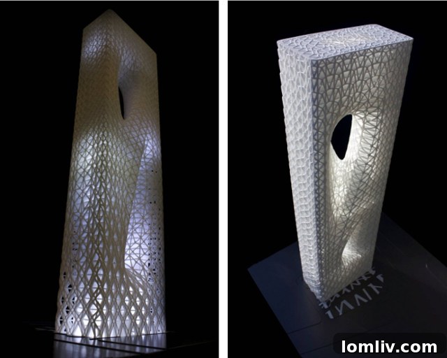 Sunrise Tower, a visionary unbuilt concept by Zaha Hadid for Kuala Lumpur, featuring a distinctive 'hole' and fluid design.
