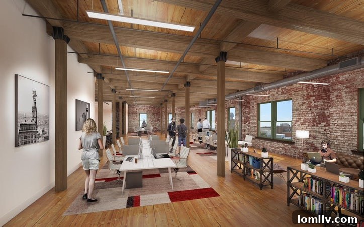 The restored Purse Building is envisioned as a premier space for innovative firms seeking unique office environments in Dallas.