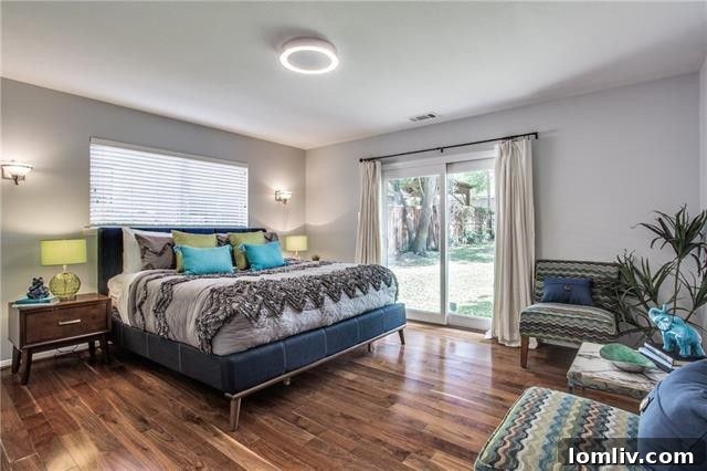 Spacious Master Bedroom with Backyard Access