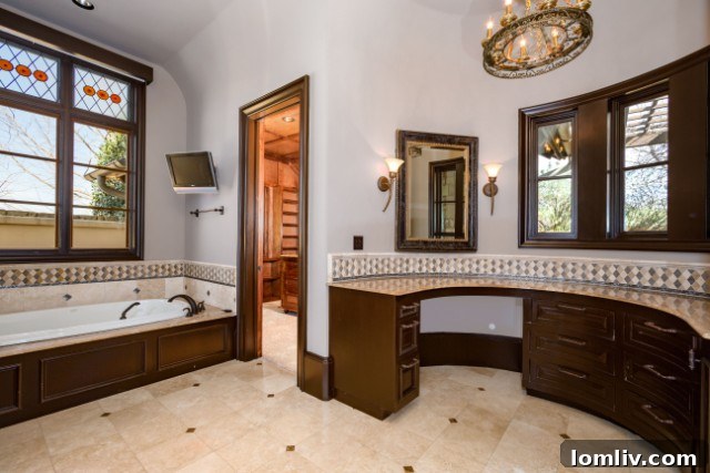 Luxurious master bathroom featuring elegant fixtures and design