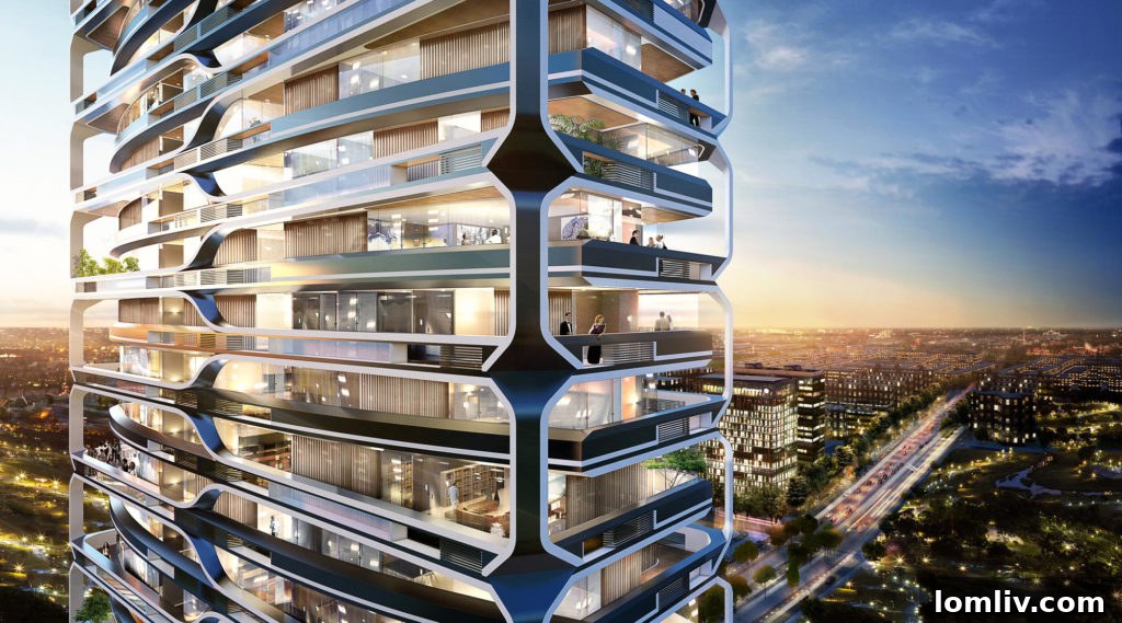 Dynamic curving facade of the proposed Ravel residential project by UNStudio in Amsterdam