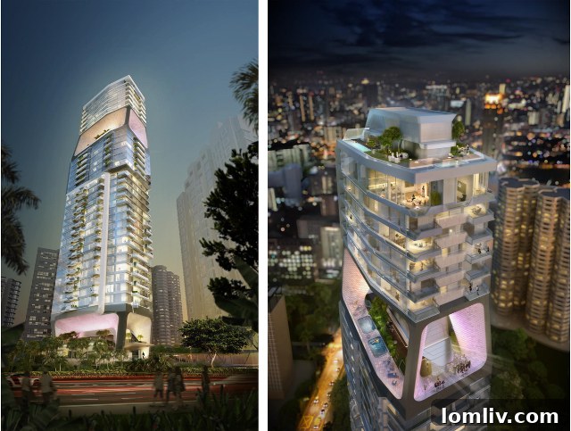 Rooftop park and sky terrace of Scotts Tower by UNStudio in Singapore