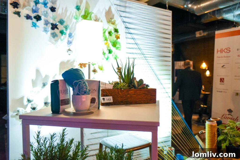 IIDA Lavish event showcasing creative vignettes inspired by Dallas neighborhoods for Dwell with Dignity benefit