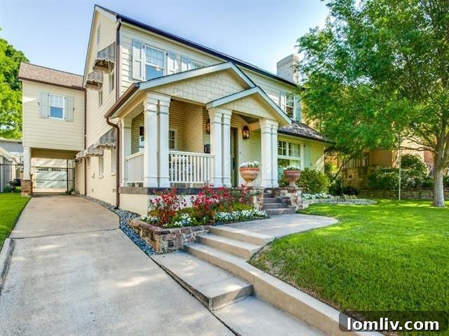 Front view of the transformed Lakewood ranch home in Dallas