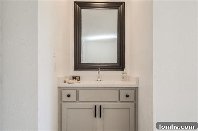Jack-and-Jill bathroom soaking tub with decorative niche
