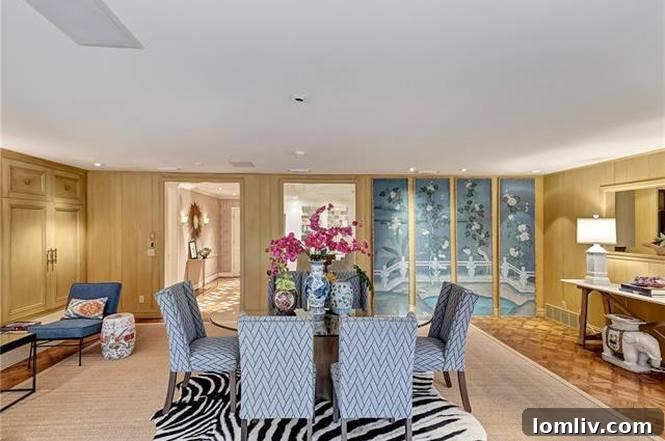 Elegant dining room with natural light and refined furnishings
