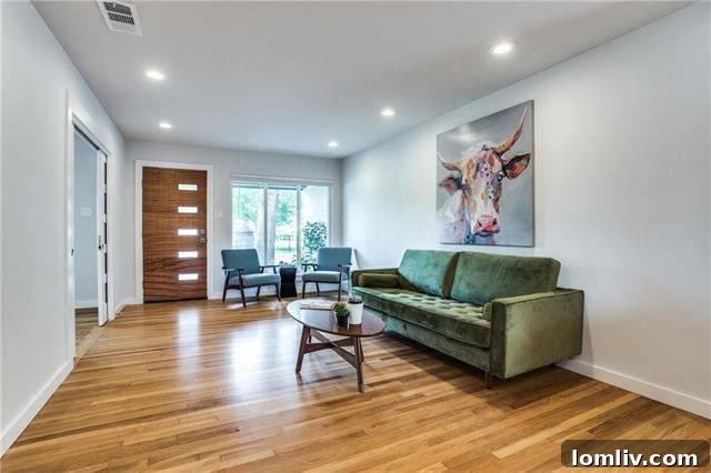 Open Concept Living Area with Hardwood Floors