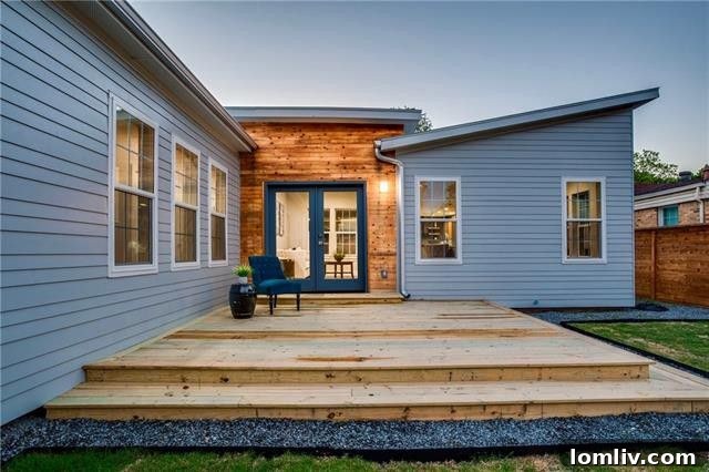 Contemporary Dallas Home Exterior with Cedar Accents