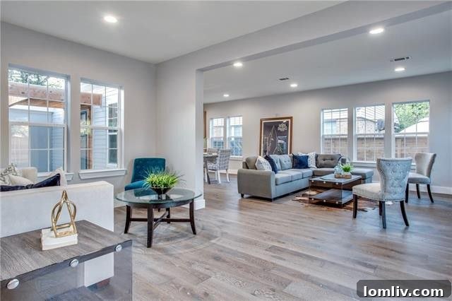 Contemporary Open Floor Plan Kitchen and Living Area