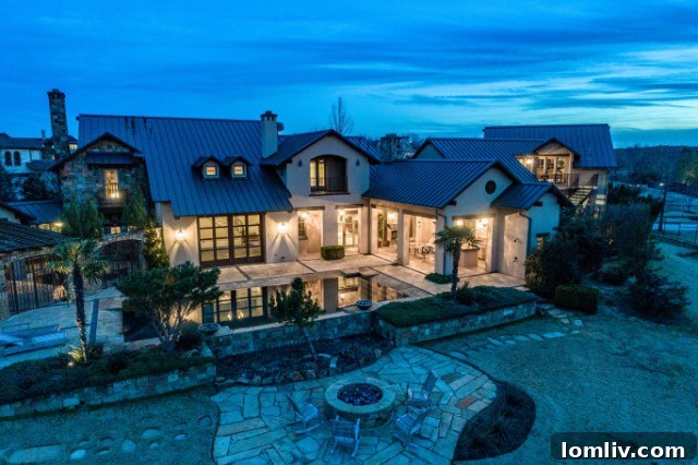 Vaquero Mansion Exterior Pool Area - Aerial View