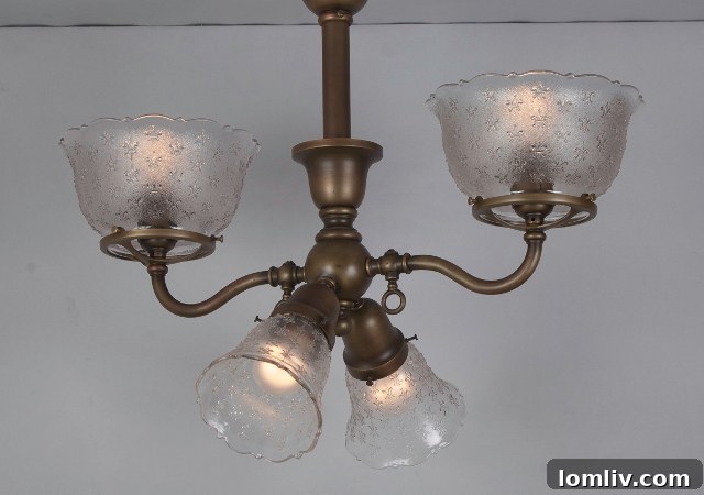 Historical combination gas and electric light fixture