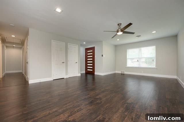 View of the contemporary kitchen island and dining area