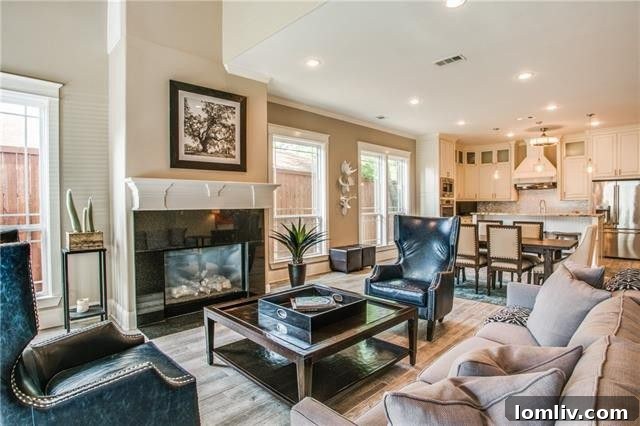 Grand living room with high ceilings and hardwood floors at 908 Haines Avenue