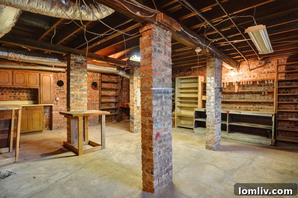 Basement of 1112 Elizabeth Blvd, offering ample storage and potential