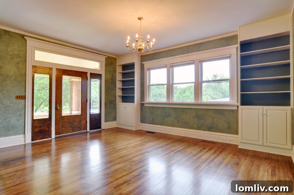 Elegant entry and dining room with Craftsman details in Ryan Place