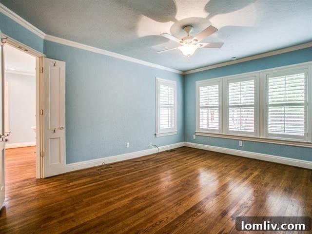 First Floor Master Bedroom with Ceiling Fan