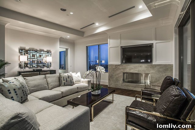 Luxurious interior living space at The Residences at The Stoneleigh, Dallas