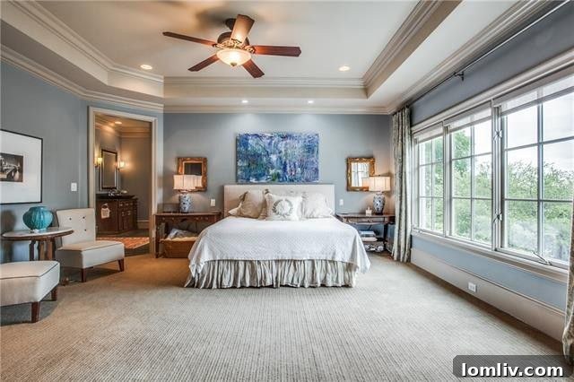 Luxurious Master Bedroom with Pool View