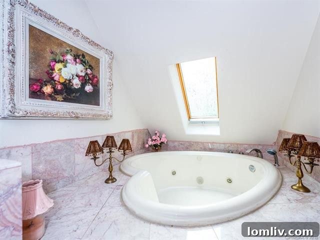Deceptively Simple Exterior, Intriguingly Complex Interior 12 Detailed view of the heart-shaped hot tub within the master bedroom