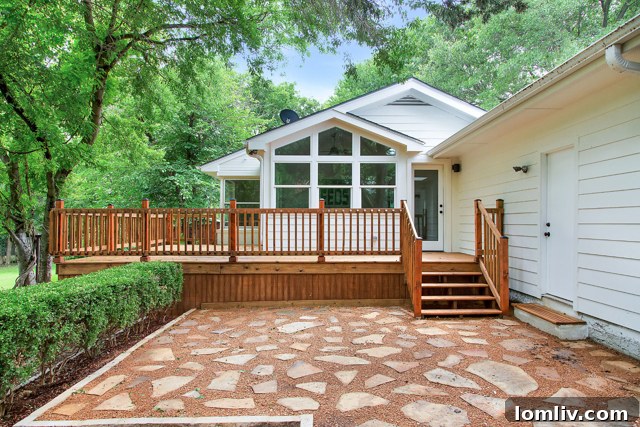 New Flagstone Patio Area Adjacent to Wood Deck