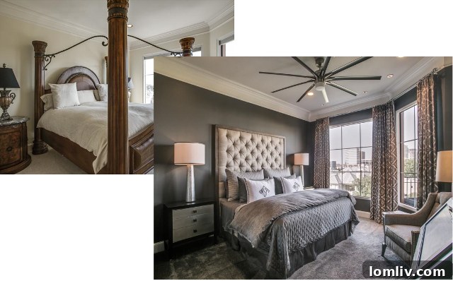 Transformed bedroom: inviting and elegant.