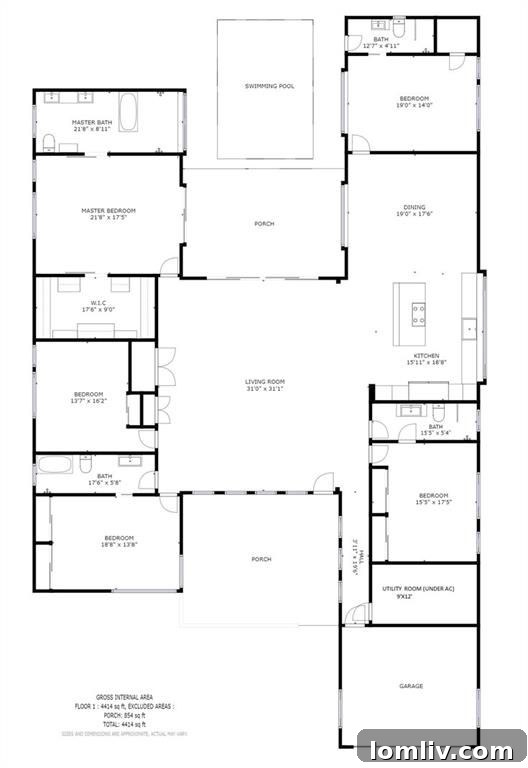Architectural diagram showcasing the unique layout of the Dallas modern home