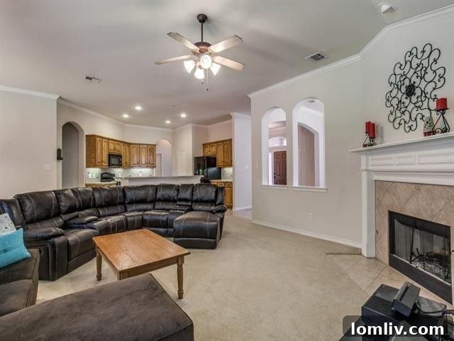 Living Room to Kitchen Flow Dallas Home