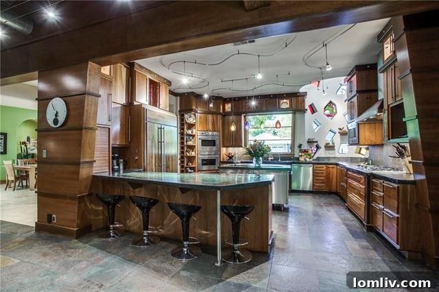 Kitchen with Custom Cabinetry and Glass Insets