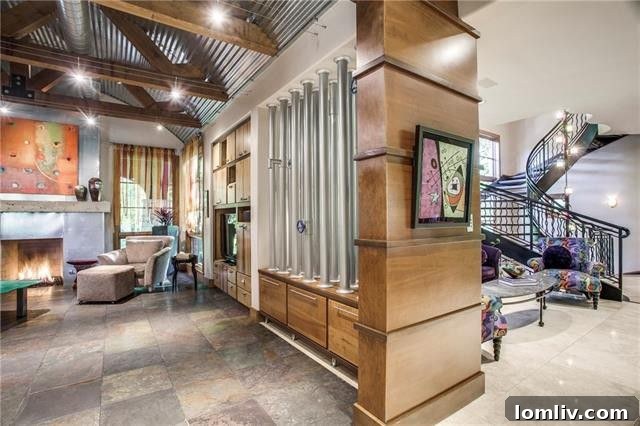 Industrial Accents in the Family Room
