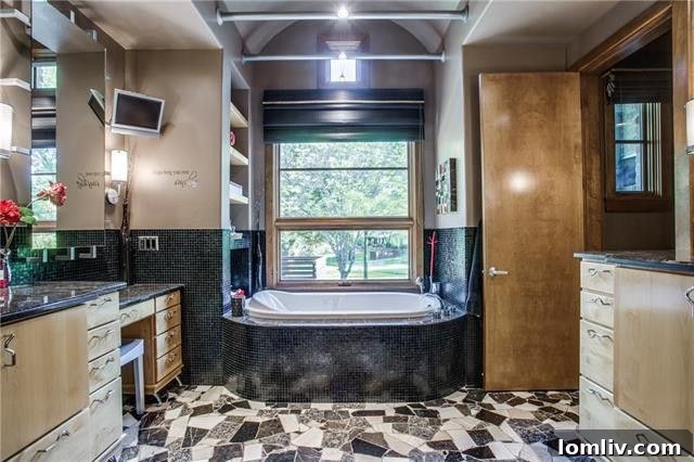 Master Ensuite Bathroom with New Orleans Inspired Tile Floor
