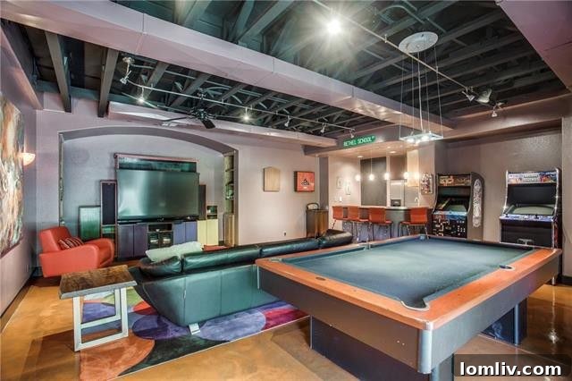 Game Room in Walkout Basement