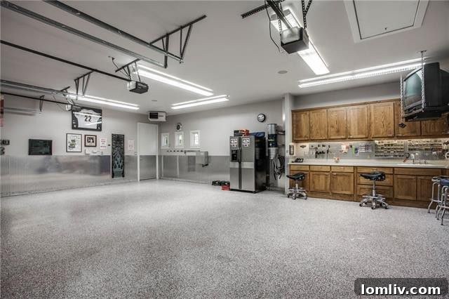 Four-Car Garage with Epoxy Floor