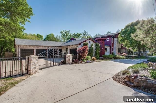 Electric Gate Leading to Four-Car Garage