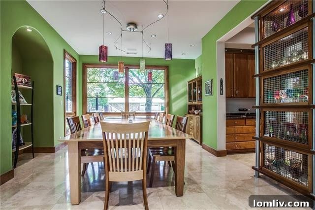 Formal Dining Room with Colorful Custom Lighting