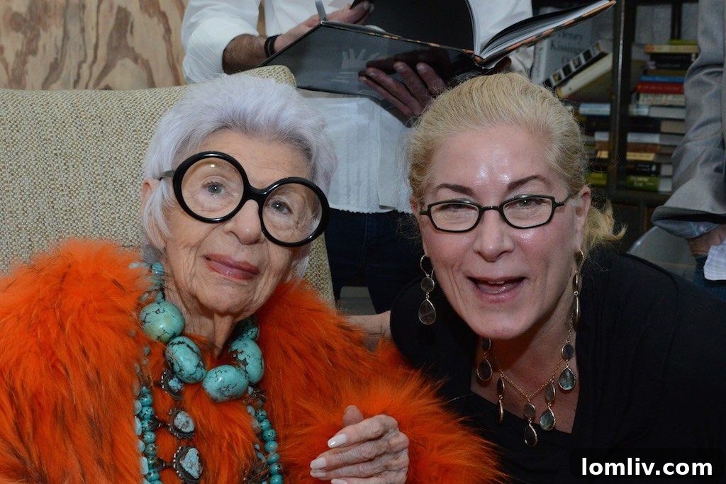 Daltxrealestate.com founder and publisher Candy Evans with Iris Apfel at USA Film Festival event.